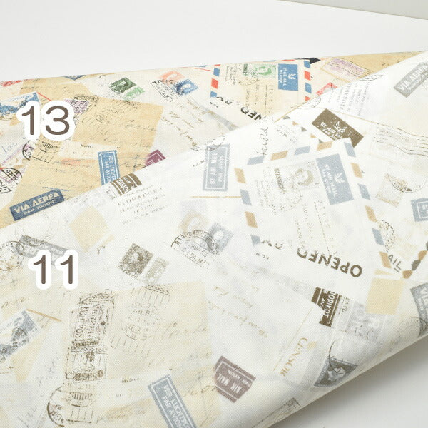 Modaボンボヤージュ11アイボリー系10cm単位切り売りモダ16941-11シーチング生地(271)「在庫限り」