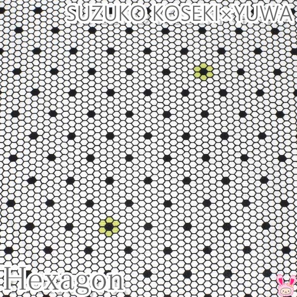 YUWA有輪商店ヘキサゴンAブラック系シャーティング生地10cm単位切り売りSZ826746(401)「在庫限り」
