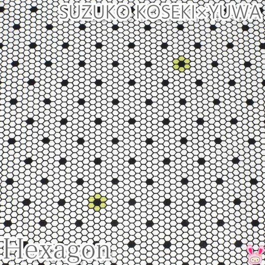 YUWA有輪商店ヘキサゴンAブラック系シャーティング生地10cm単位切り売りSZ826746(401)「在庫限り」