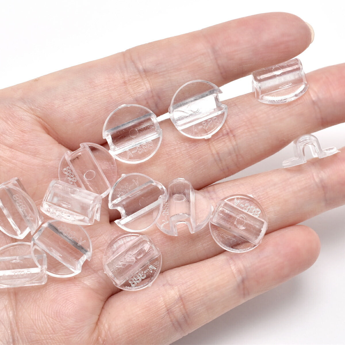 プラスチック製クリアゴム留めパーツ20個
