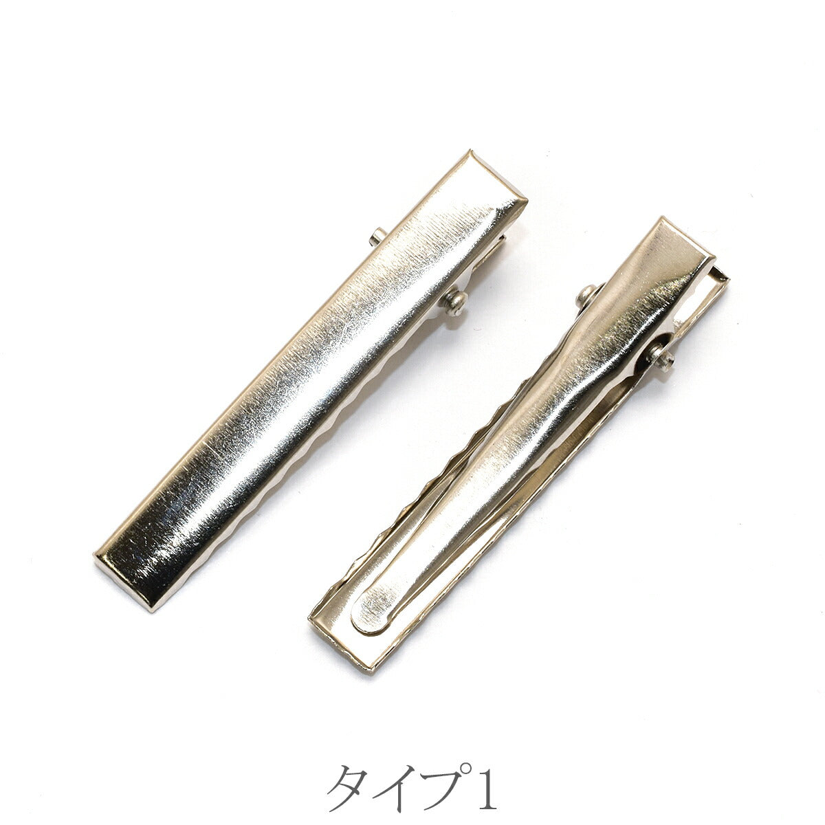 やっとこピン　四角フラット　シルバー　46mm　ヘアクリップ10個入り