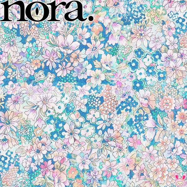 ファントムセントCブルー系シーチング生地10cm単位切り売りFR1180ノラNORA.(86)「在庫限り」