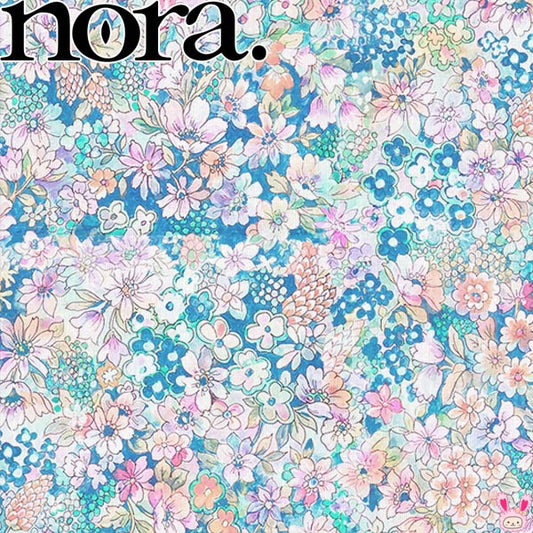 ファントムセントCブルー系シーチング生地10cm単位切り売りFR1180ノラNORA.(86)「在庫限り」