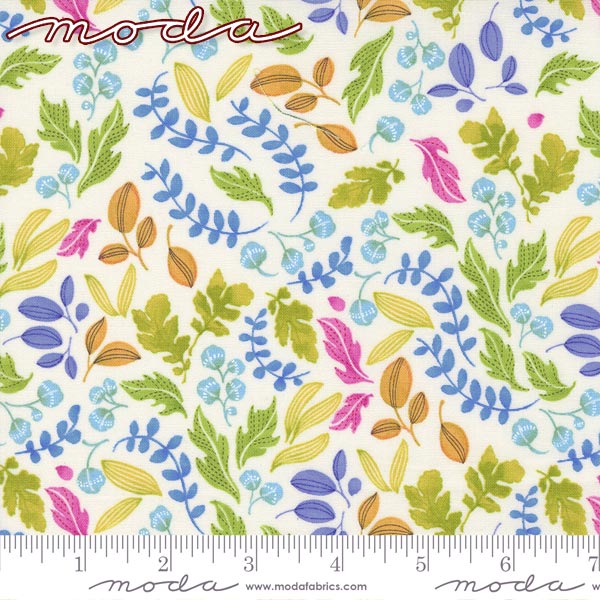 Modaリーフの世界11クリーム系10cm単位生地切り売り48736モダ(270)「在庫限り」