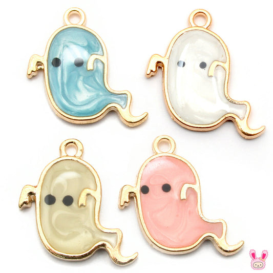 アクセサリーパーツハロウィンマーブルかわいいおばけチャーム2個「在庫限り」