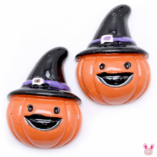 デコパーツハロウィン笑うかぼちゃの魔法使い4個
