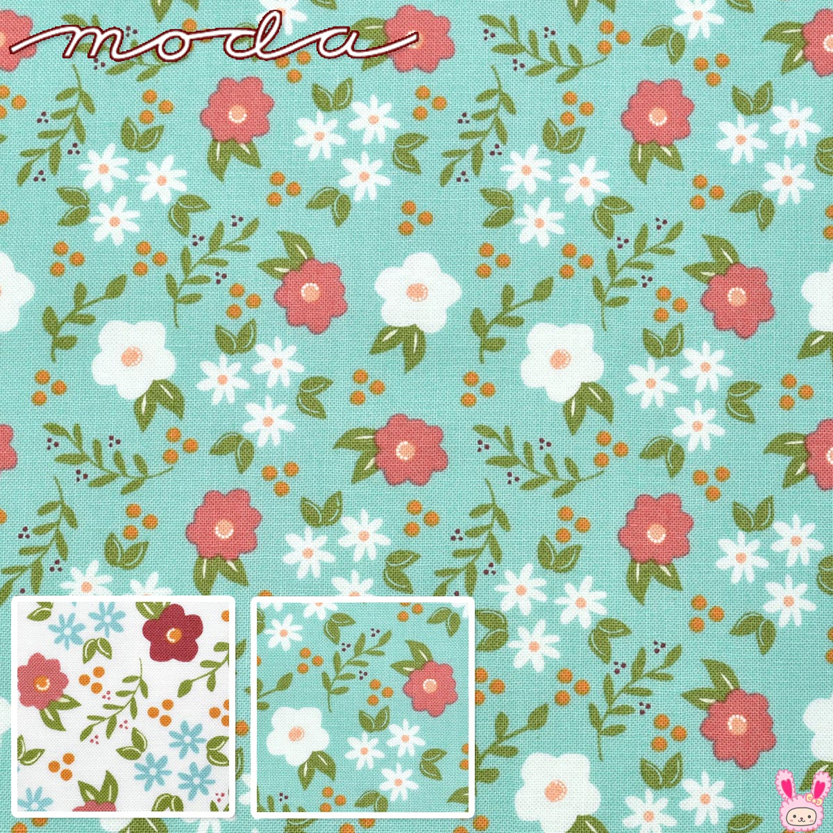 豊かな花々10cm単位切り売りModaモダ37661コットン生地「在庫限り」