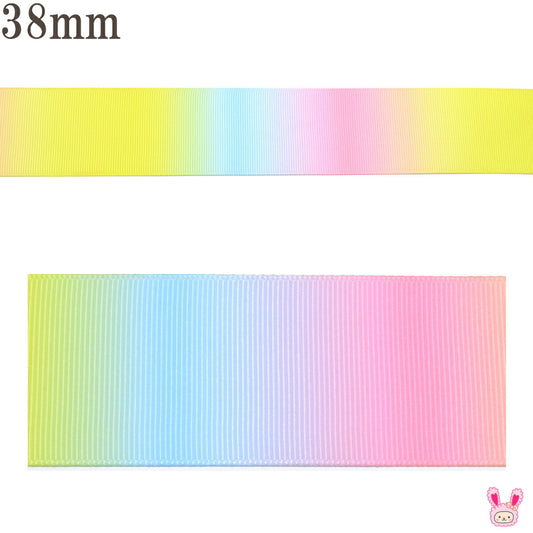 プリントリボンパステルグラデーションリボンVer.2幅38mm1m単位切り売り(2m以上)