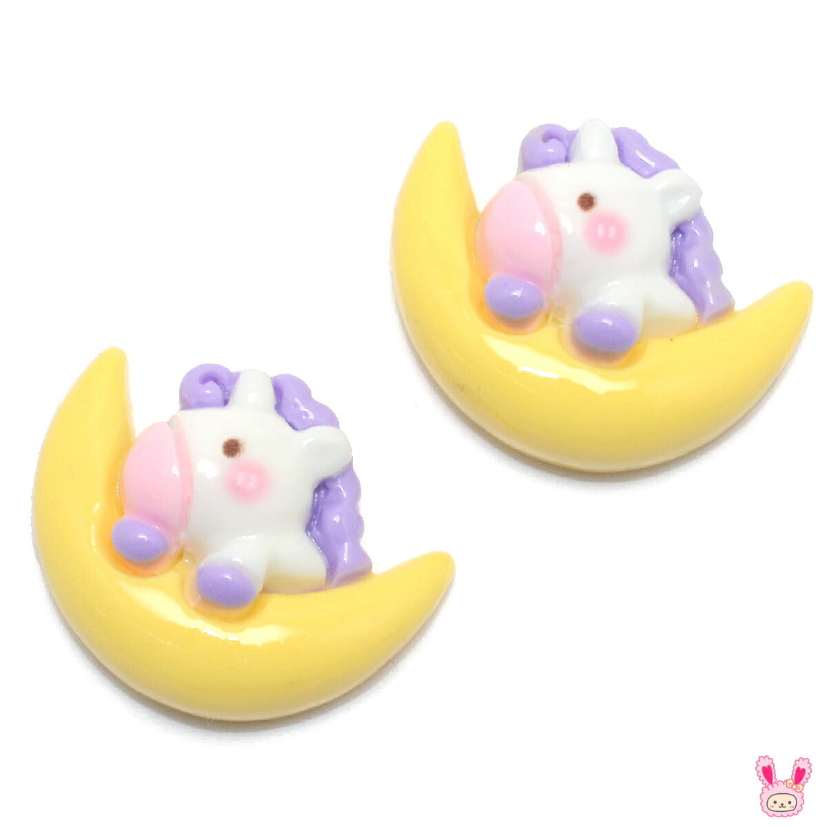 デコパーツゆめかわ月とユニコーン4個