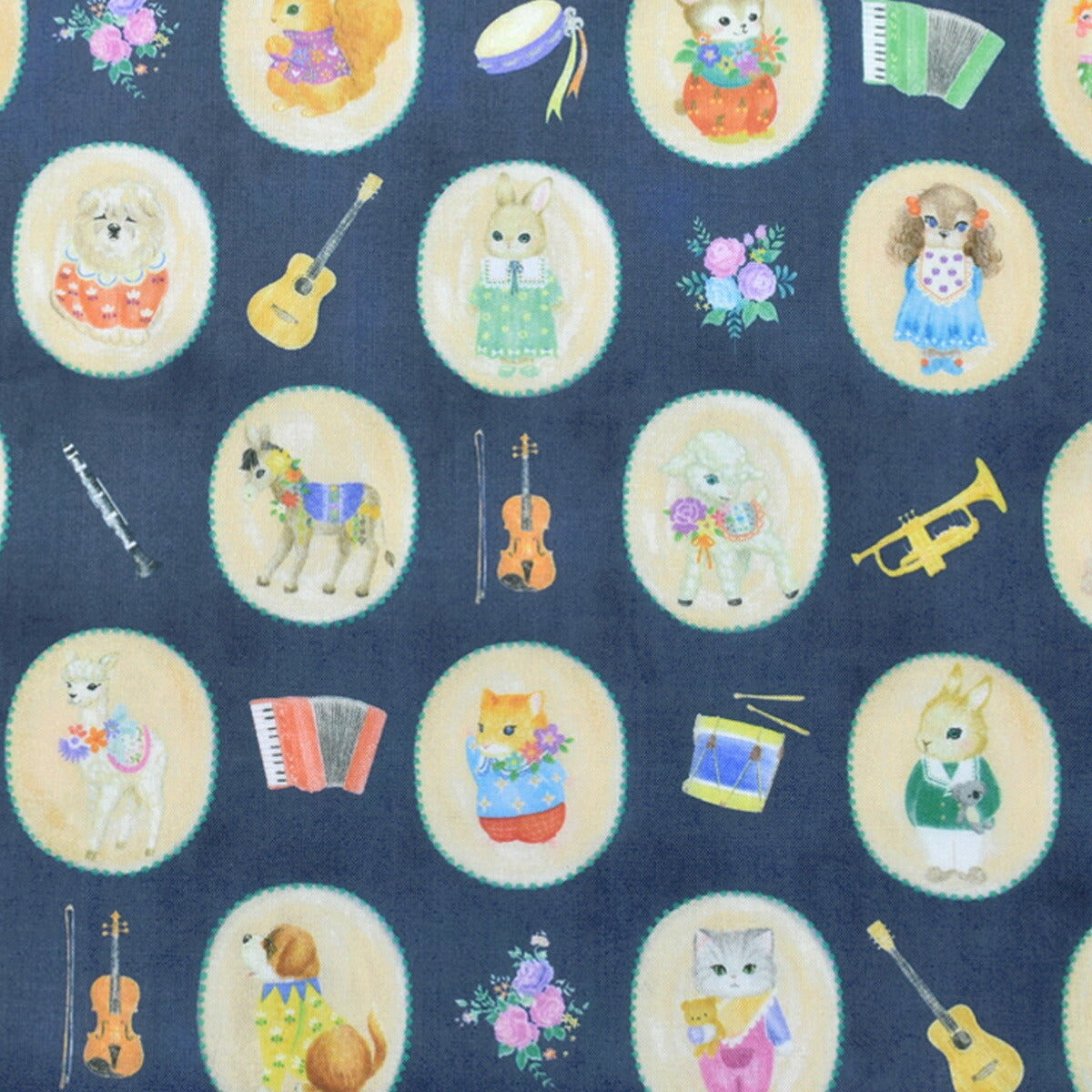 ボンボンジャーニー　10cm単位　切り売り　60ローン生地　22fabric　yukiemon　DP4435-2　HOKKO　「在庫限り」