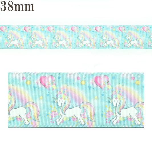 プリントリボンユニコーンのミントリボン幅38mm1m単位切り売り(2m以上)