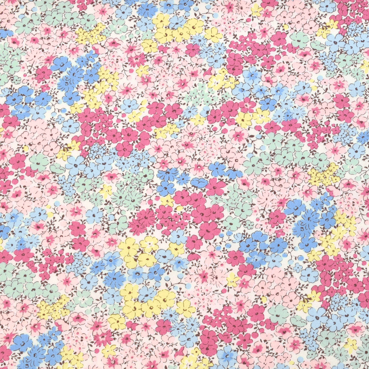 パステルカラーの小花畑　ブロード生地　KTS3414　コットンこばやし(30cm以上10cm単位切り売り)