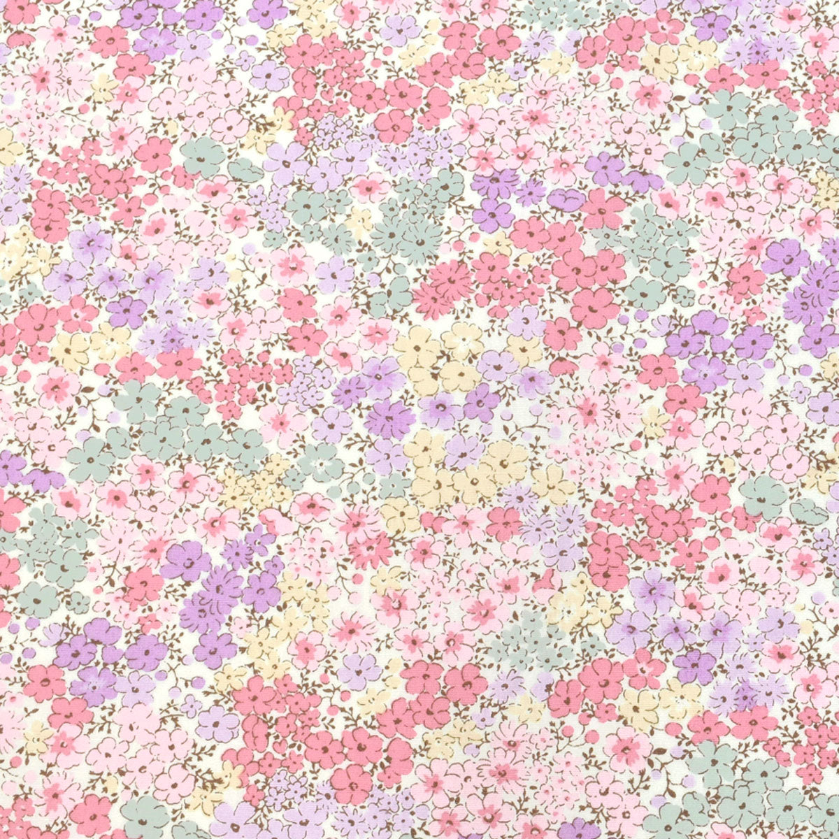 パステルカラーの小花畑　ブロード生地　KTS3414　コットンこばやし(30cm以上10cm単位切り売り)