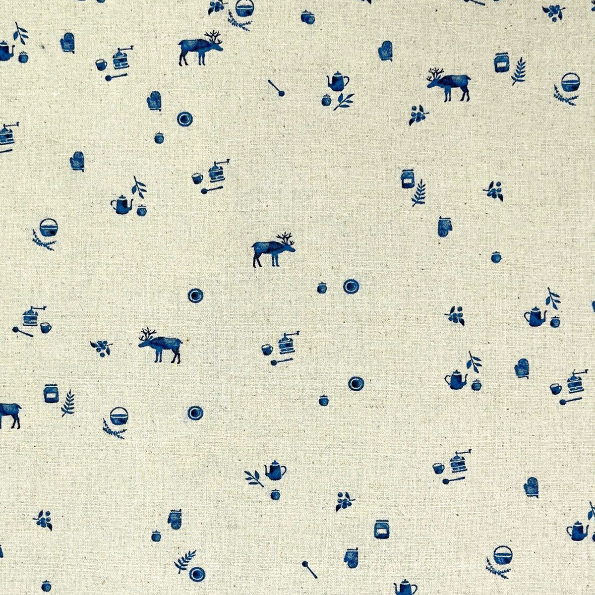 北欧の風景　綿麻キャンバス生地　142-1297B　小泉　(30cm以上10cm単位切り売り)　「在庫限り」