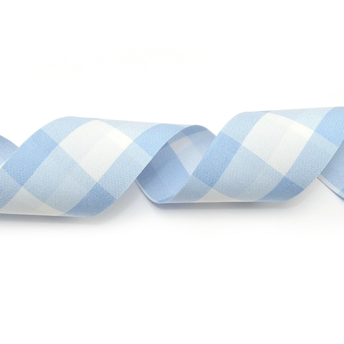 ラージチェックのファブリックリボン　ノーマルタイプ　幅38mm　1m単位　切り売り