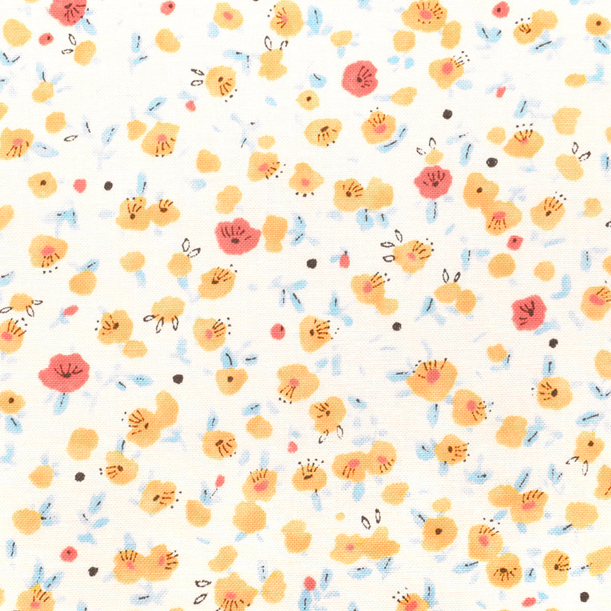 水彩風の小さな花畑　シーチング生地　AP42802-3　コスモ　(30cm以上10cm単位切り売り)　「在庫限り」