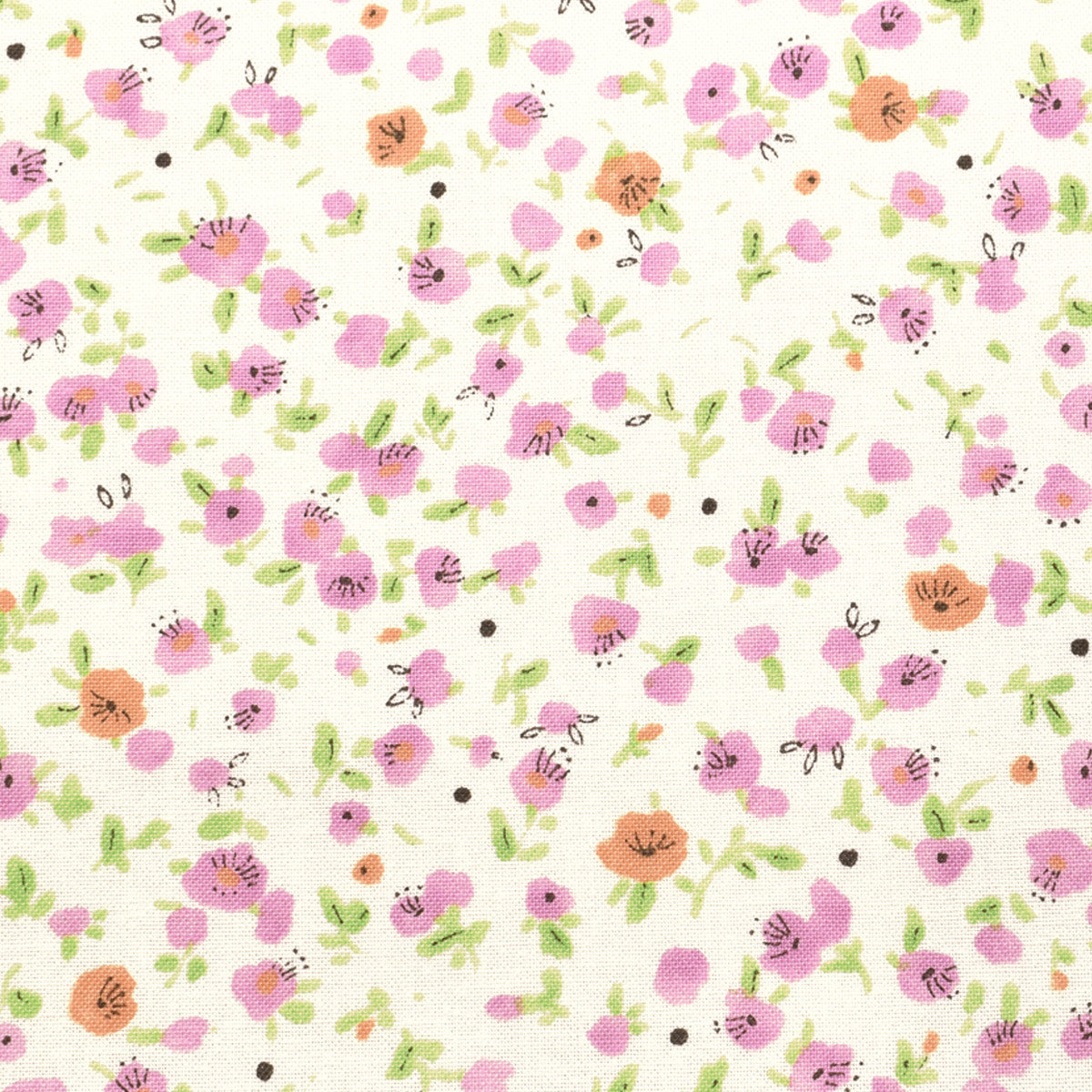 水彩風の小さな花畑　シーチング生地　AP42802-3　コスモ　(30cm以上10cm単位切り売り)　「在庫限り」