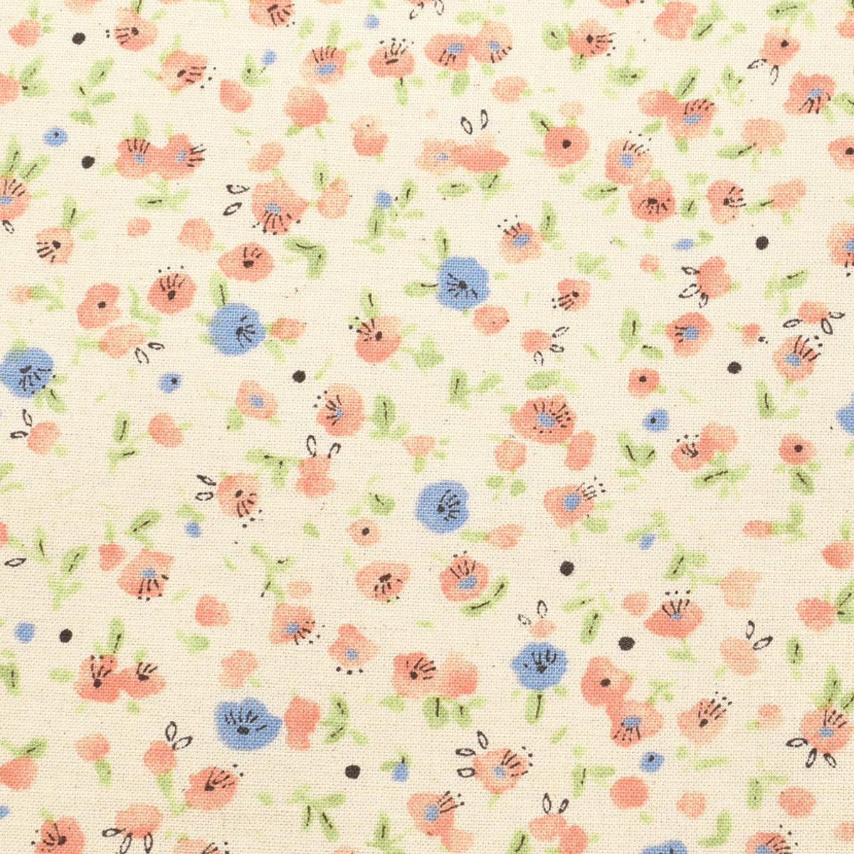 水彩風の小さな花畑　シーチング生地　AP42802-3　コスモ　(30cm以上10cm単位切り売り)　「在庫限り」