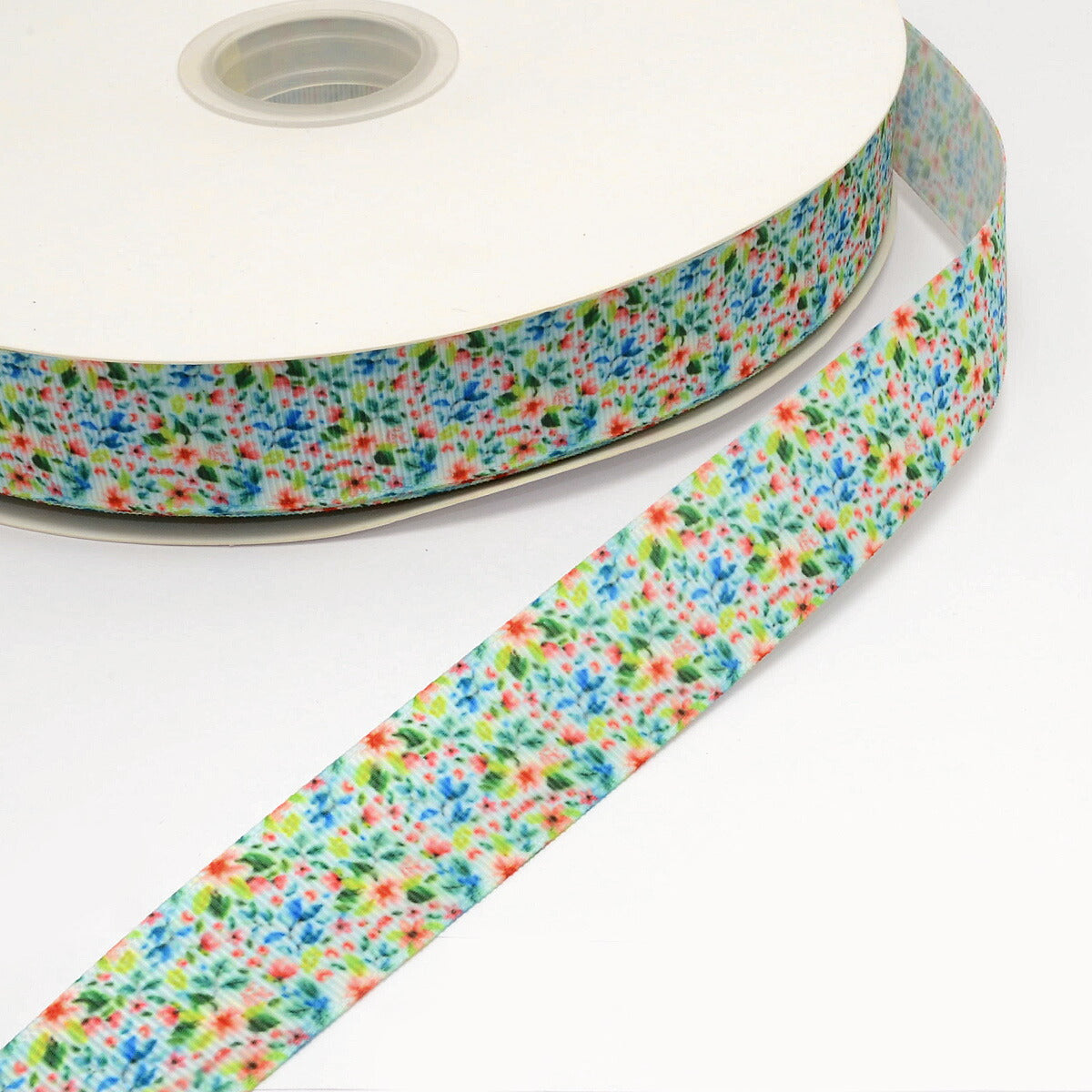 プリントリボンカラフルフラワーワールドリボン幅25mm1m単位切り売り(4m以上)★