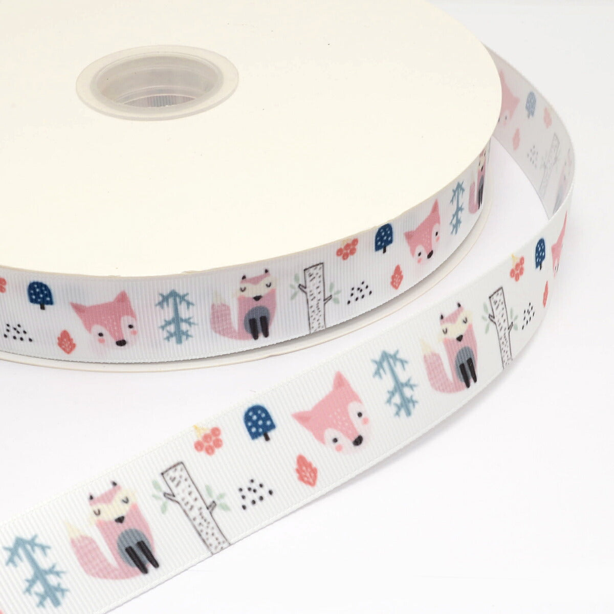 プリントリボンゆるかわ森の動物リボン幅25mm1m単位切り売り(2m以上)★