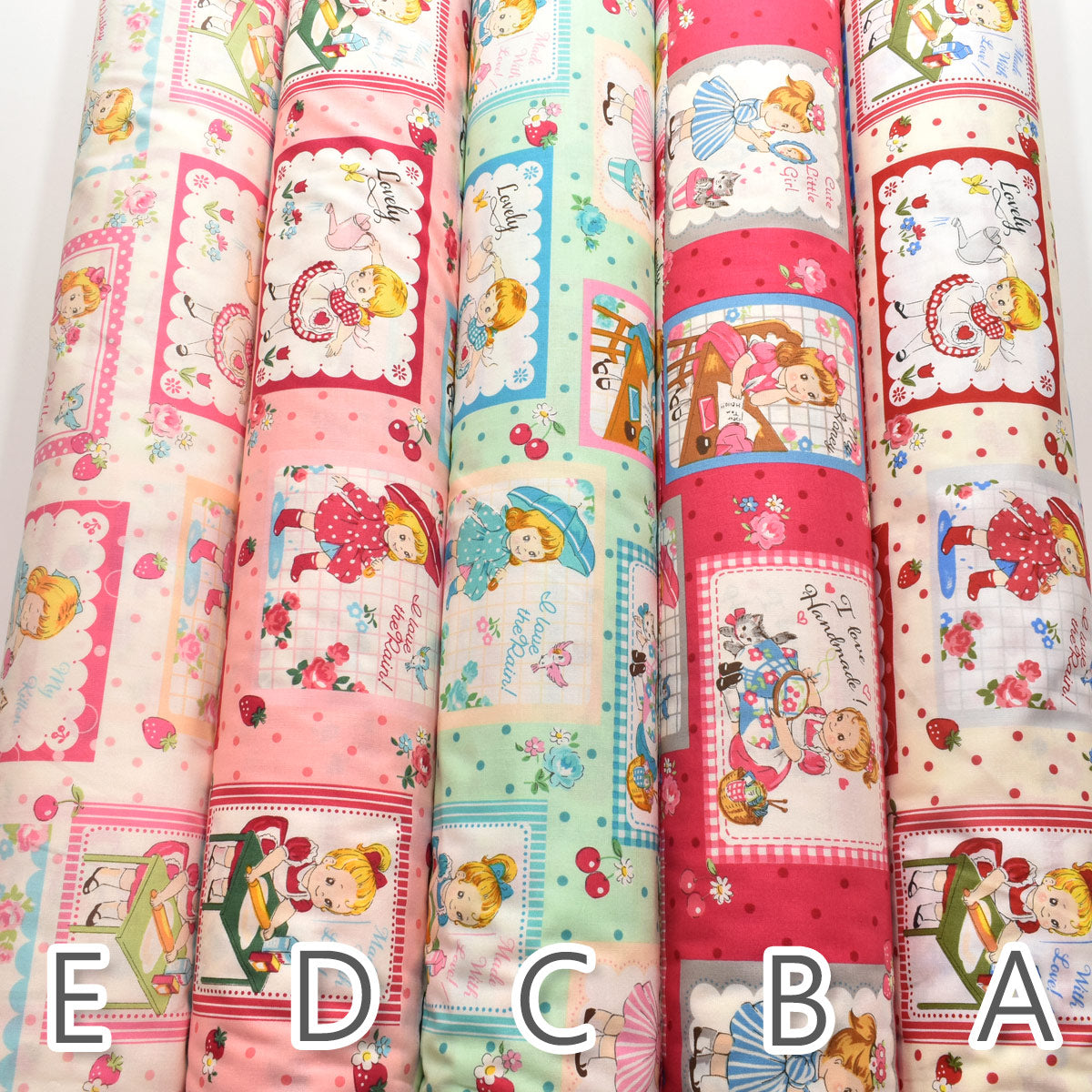 YUWA有輪商店ガールズカードシャーティング生地AT829830(30cm以上10cm単位切り売り)