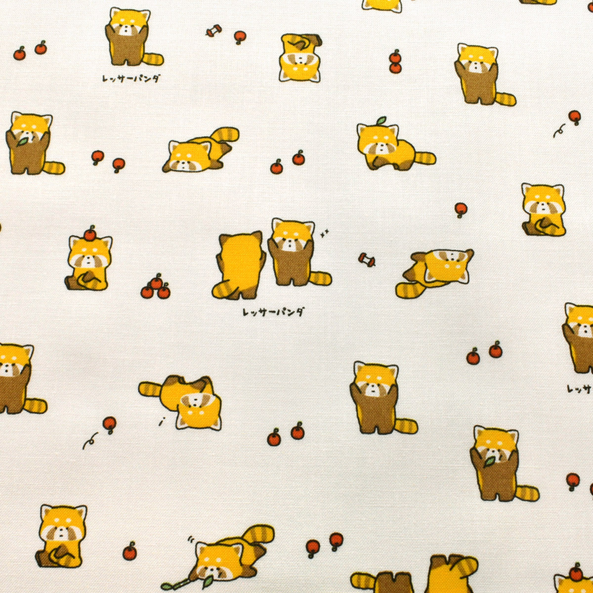 可愛いレッサーパンダ　シーチング生地　AP42105-2　コスモ　(30cm以上10cm単位切り売り)　「在庫限り」