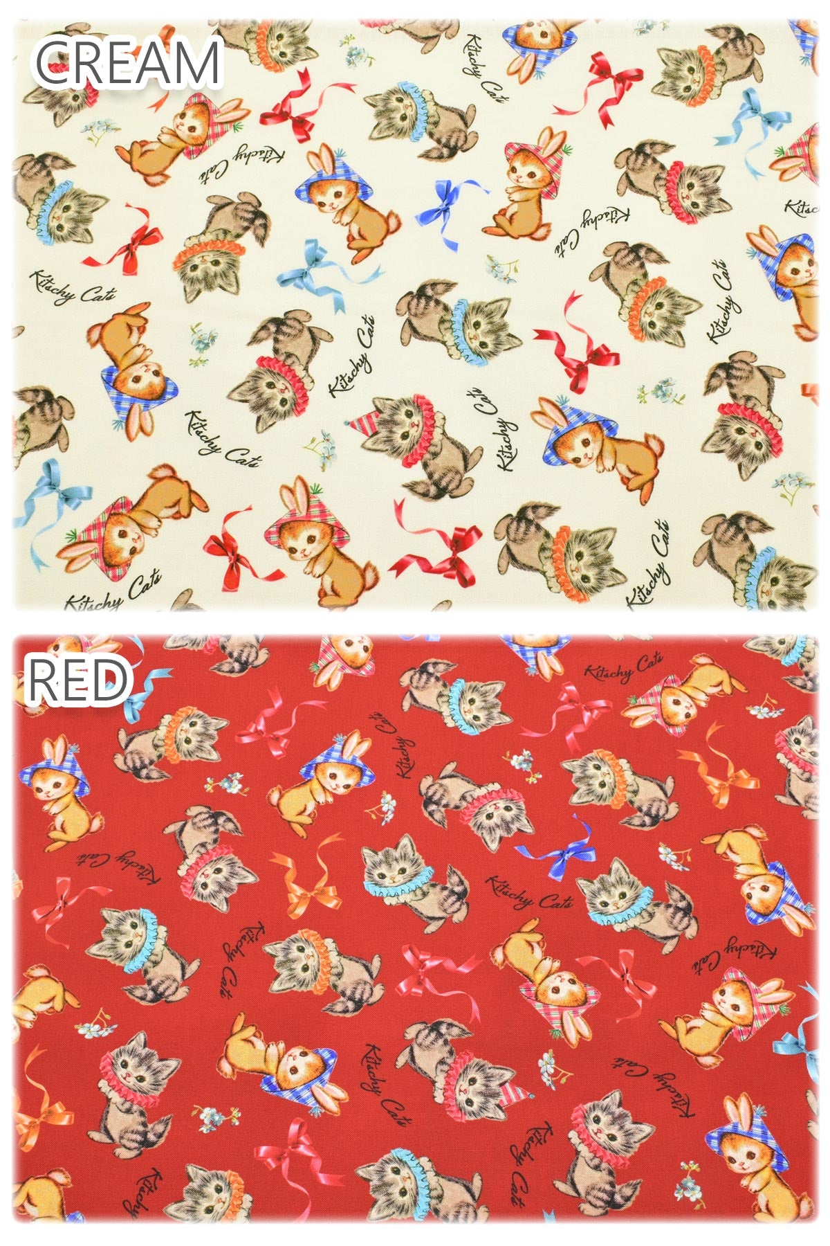 キッチュキャットシーチング生地MICH11643マイケルミラー商用利用不可(30cm以上10cm単位切り売り)「在庫限り」