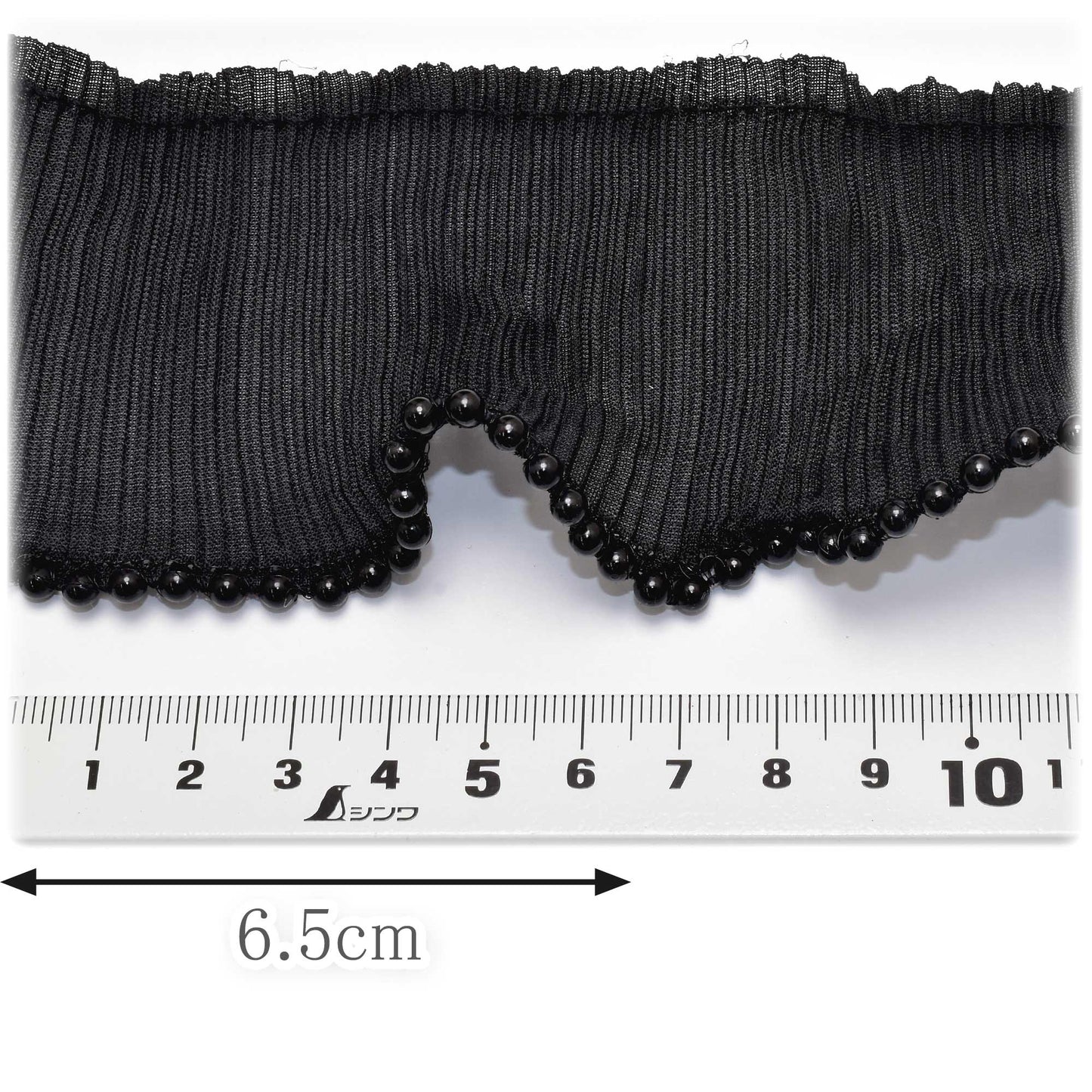パール付き大人可愛いプリーツリボン幅60ｍｍ10cm単位切り売り(50cm以上)