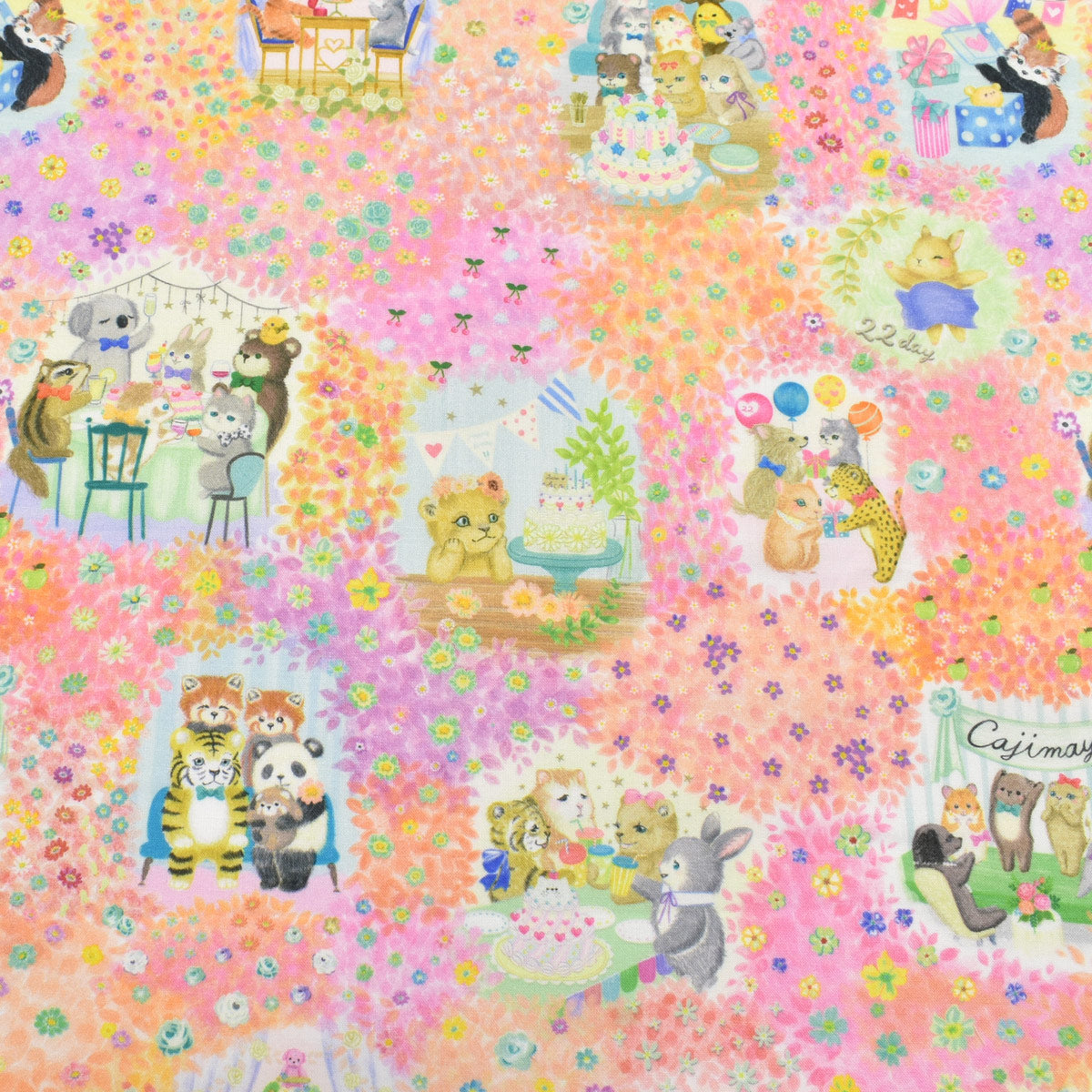 メルシーン　10cm単位　切り売り　60ローン生地　22fabric　DP-4435-7　HOKKOH　(20cm以上)