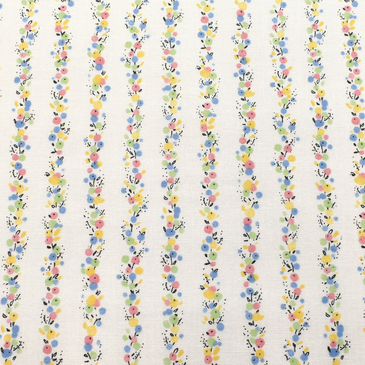 水彩風フラワーのストライプ　シーチング生地　 AP45803-1　コスモ　(30cm以上10cm単位切り売り)　「在庫限り」