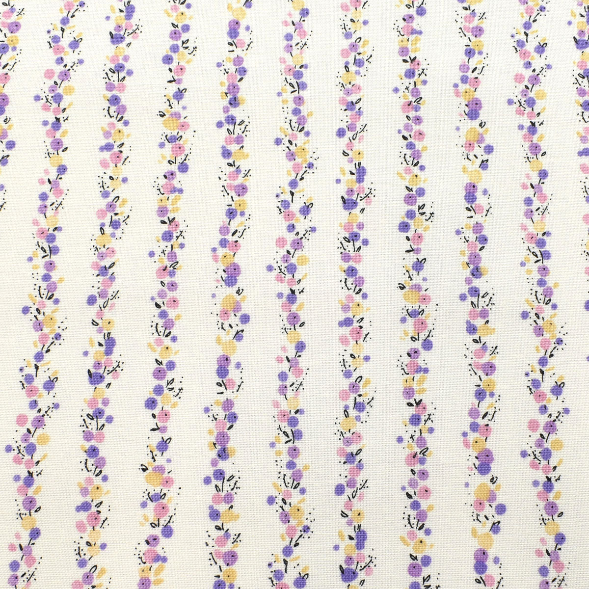 水彩風フラワーのストライプ　シーチング生地　 AP45803-1　コスモ　(30cm以上10cm単位切り売り)　「在庫限り」