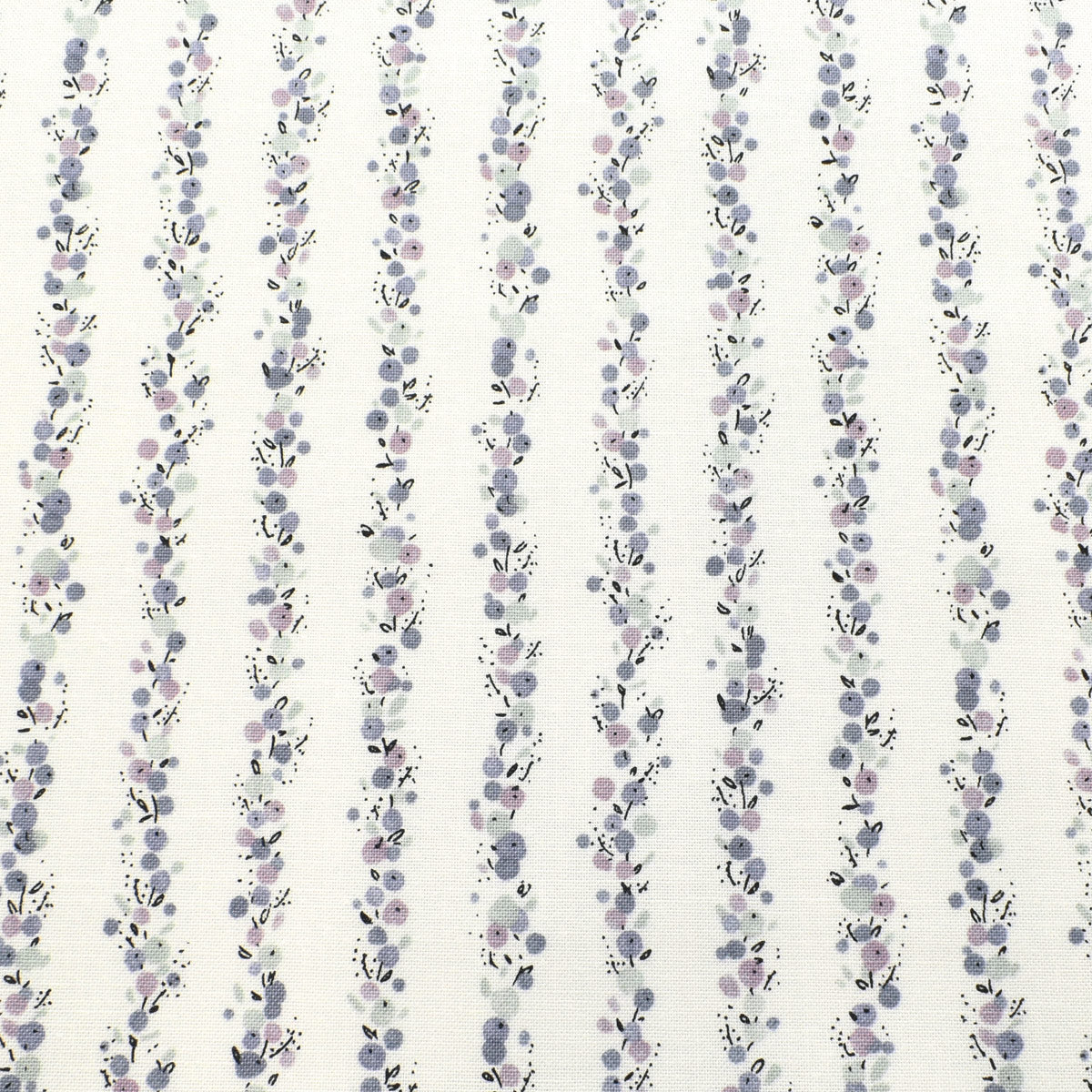 水彩風フラワーのストライプ　シーチング生地　 AP45803-1　コスモ　(30cm以上10cm単位切り売り)　「在庫限り」