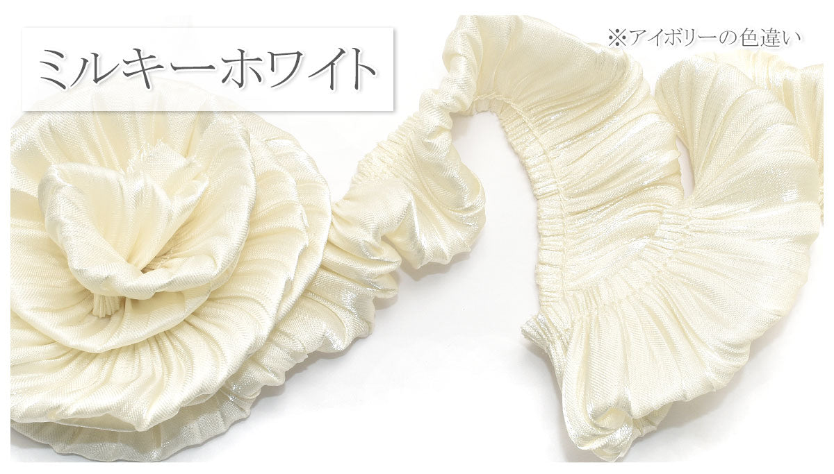チューブ型サテンプリーツリボン幅30ｍｍ10cm単位切り売り(50cm以上)