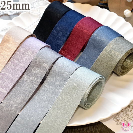 コットン風リボンマット加工幅25mm1m単位切り売り(2m以上)