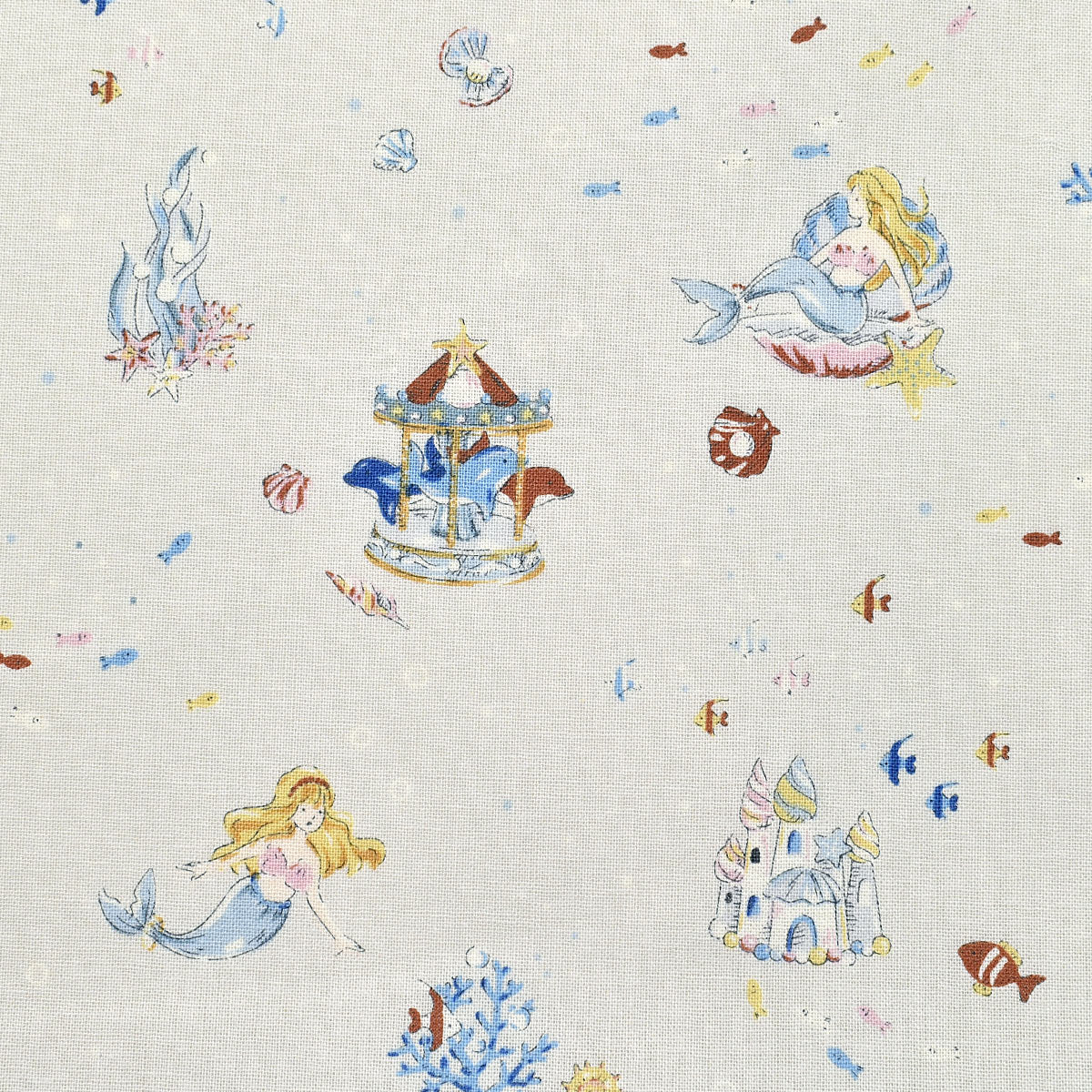 Little Story　人魚姫　シーチング生地　NC-054-3　NBK　  (30cm以上10cm単位切り売り)　「在庫限り」
