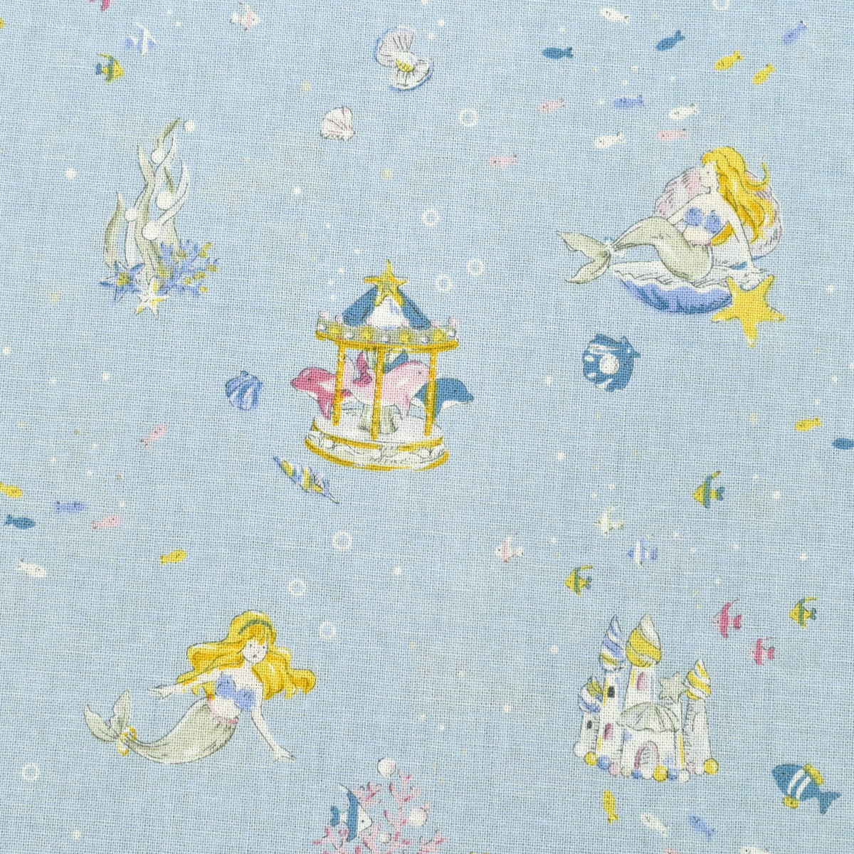 Little Story　人魚姫　シーチング生地　NC-054-3　NBK　  (30cm以上10cm単位切り売り)　「在庫限り」