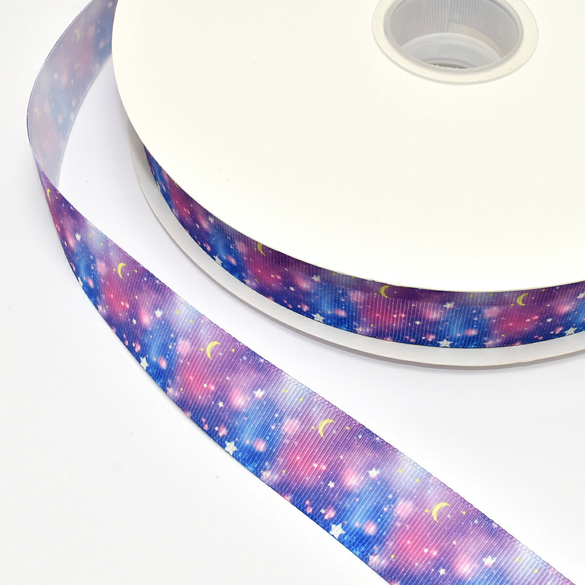 プリントリボンゆめかわナイトドリームリボン幅25mm1m単位切り売り(3m以上)