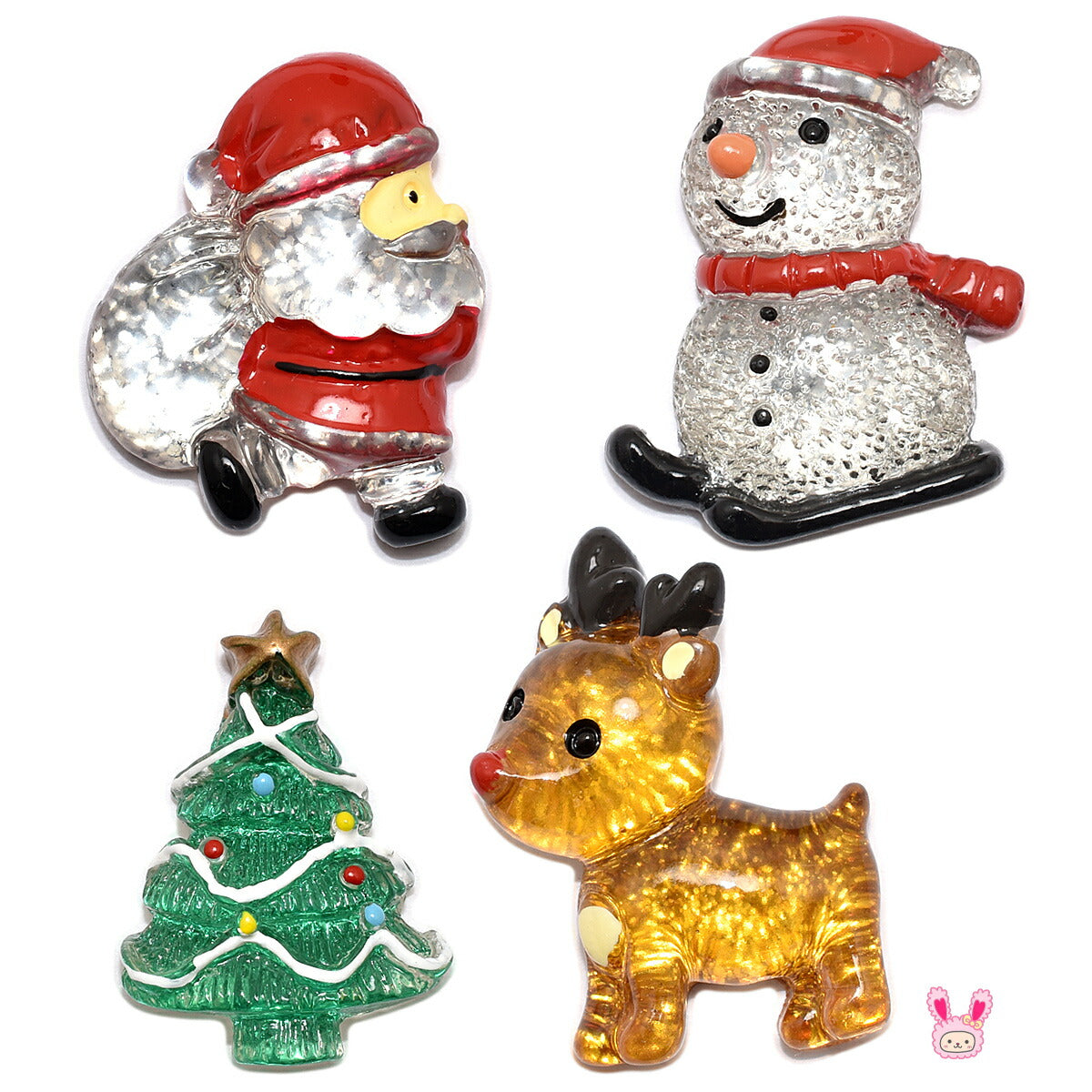 キラキラクリスマスのデコパーツ2個