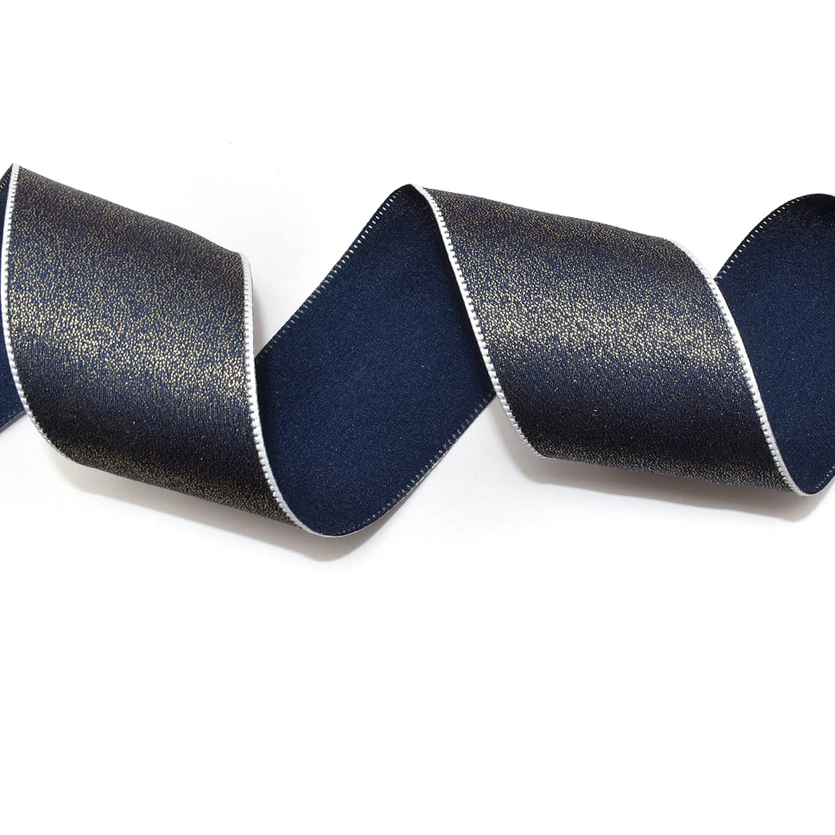 ゴールドラメシフォンリボン　幅38mm　1m単位　切り売り