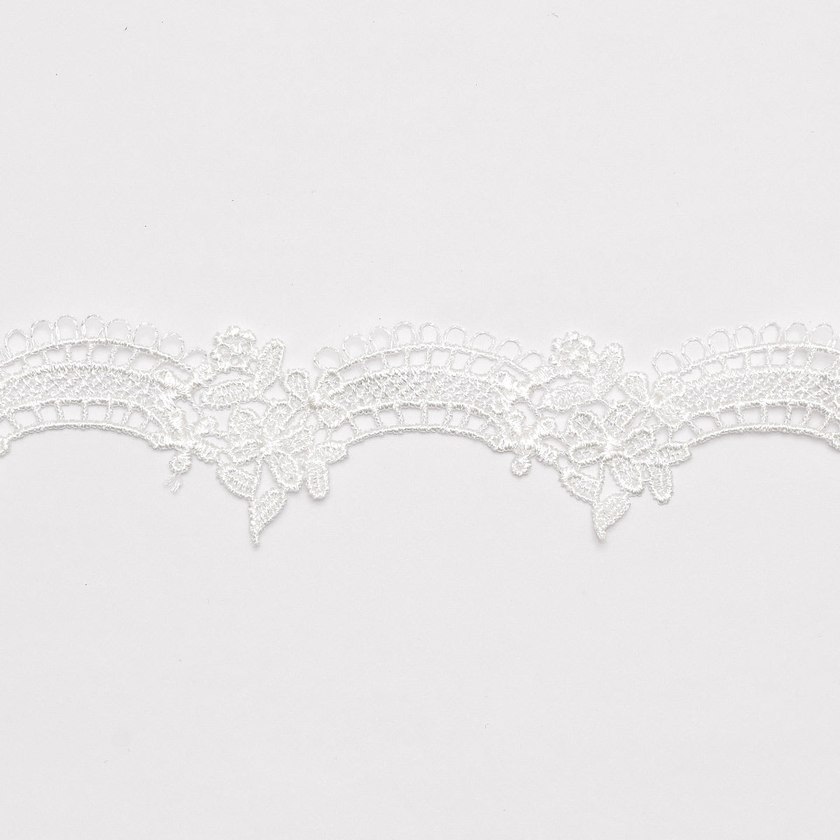 お花とフェンスレース　幅32mm　1m単位　切り売り 「在庫限り」