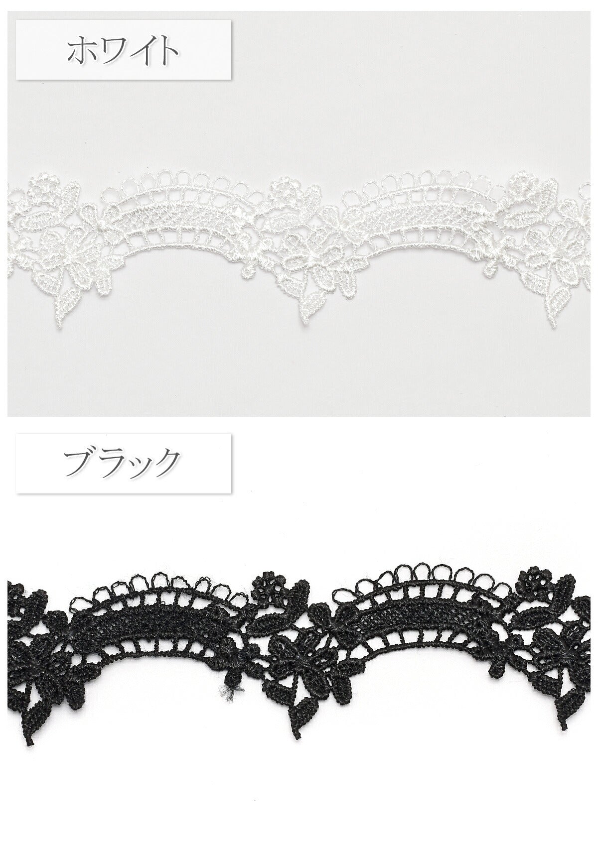 お花とフェンスレース幅32mm1m単位切り売り「在庫限り」