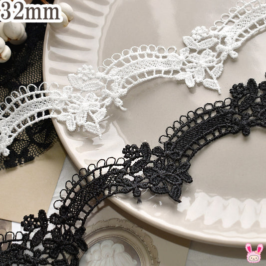 お花とフェンスレース幅32mm1m単位切り売り「在庫限り」