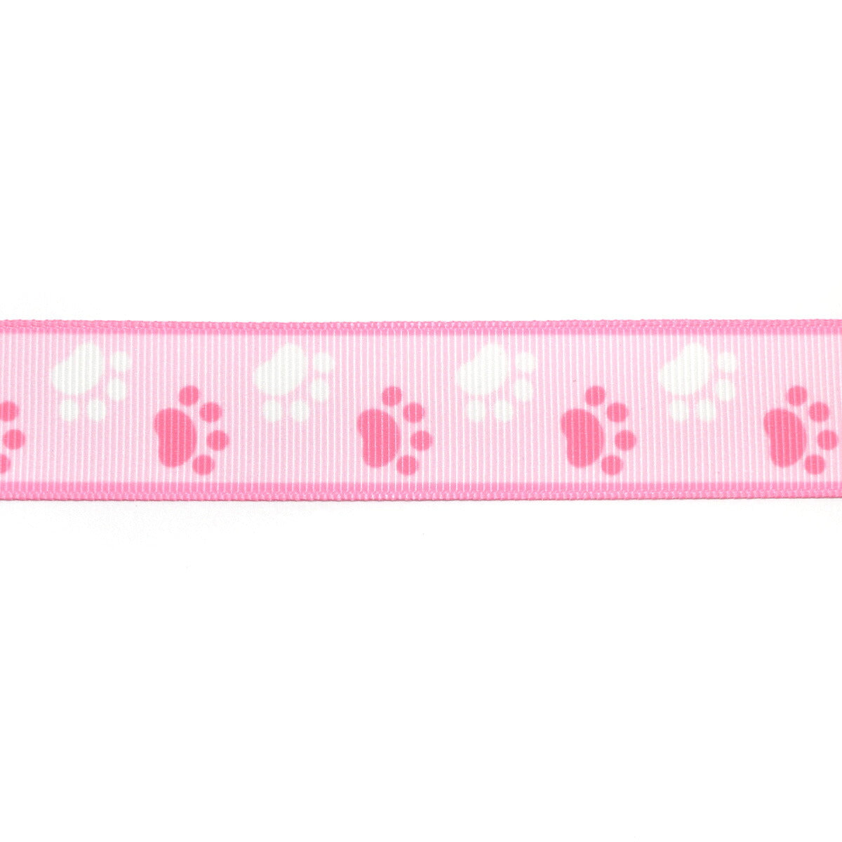 プリントリボン　バイカラーの犬猫肉球リボン　幅25mm　1m単位　切り売り　(3m以上)