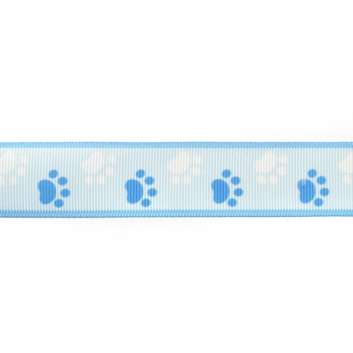 プリントリボン　バイカラーの犬猫肉球リボン　幅25mm　1m単位　切り売り　(3m以上)