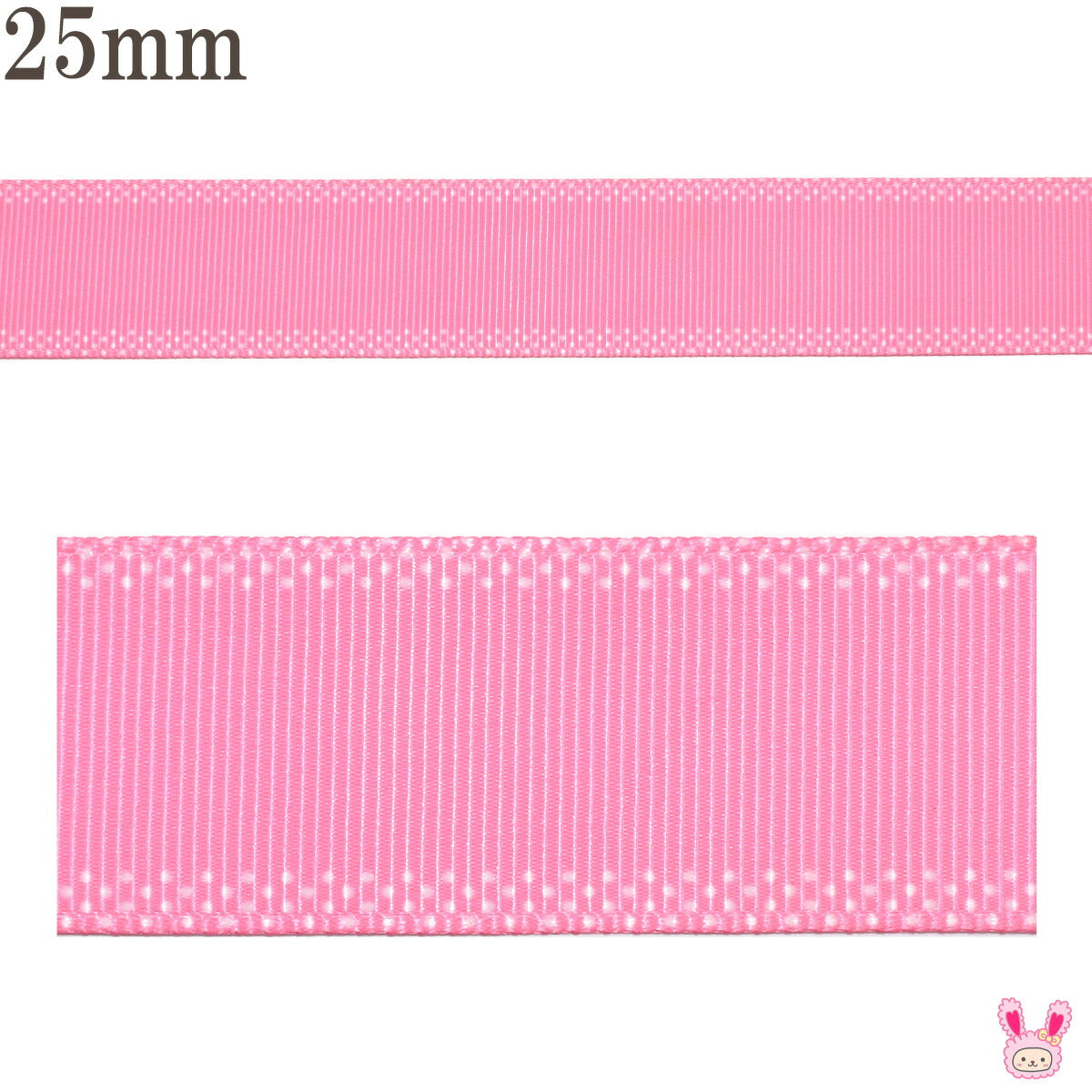 プリントリボンピンドットのサイドラインリボン幅25mm1m単位切り売り(3m以上)★