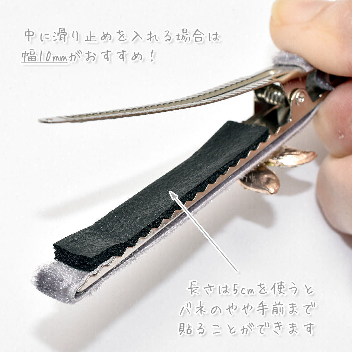 やっとこピンロング四角フラットシルバー80mmヘアクリップ10個