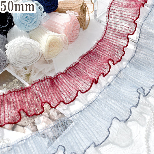 チュールプリーツリボン幅50mm10cm単位切り売り(70cm以上)