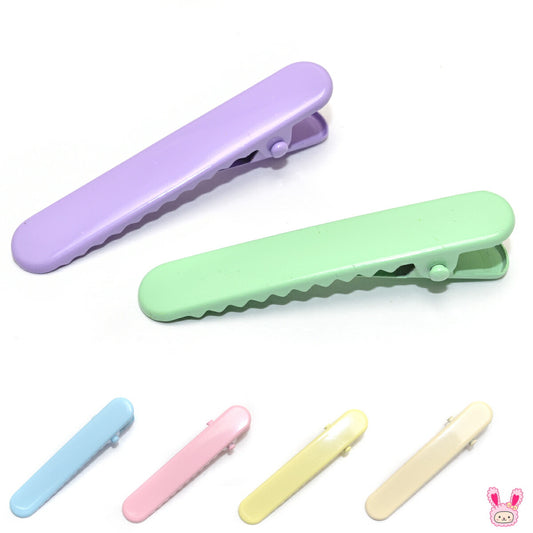 角丸カラーやっとこピンフラット50mmヘアクリップ4個