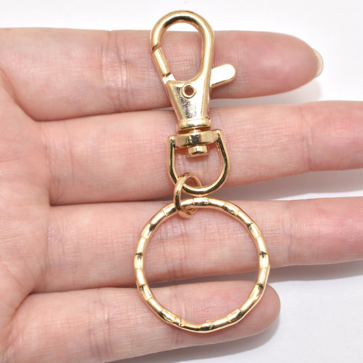 キーホルダーパーツ回転ナスカンと二重リング金具2個「在庫限り」