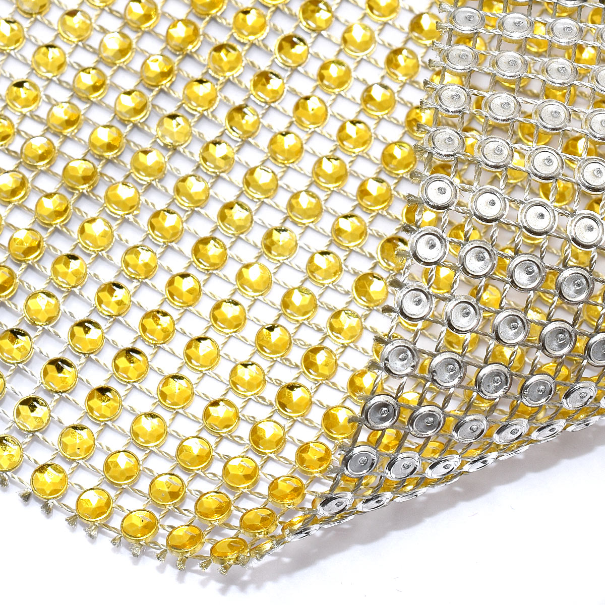 ラインストーンカットリボン幅120mm10cm単位切り売り(50cm以上)★